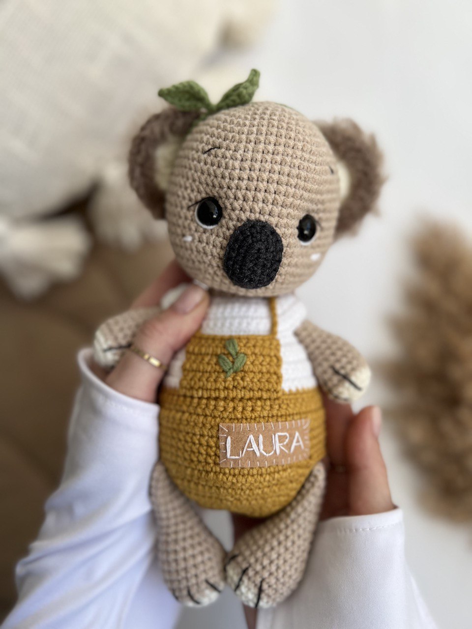 Female offers Koala - 28cm Length - Crochet Organic Toy - Healthy Toy - Knitted Toy Doll